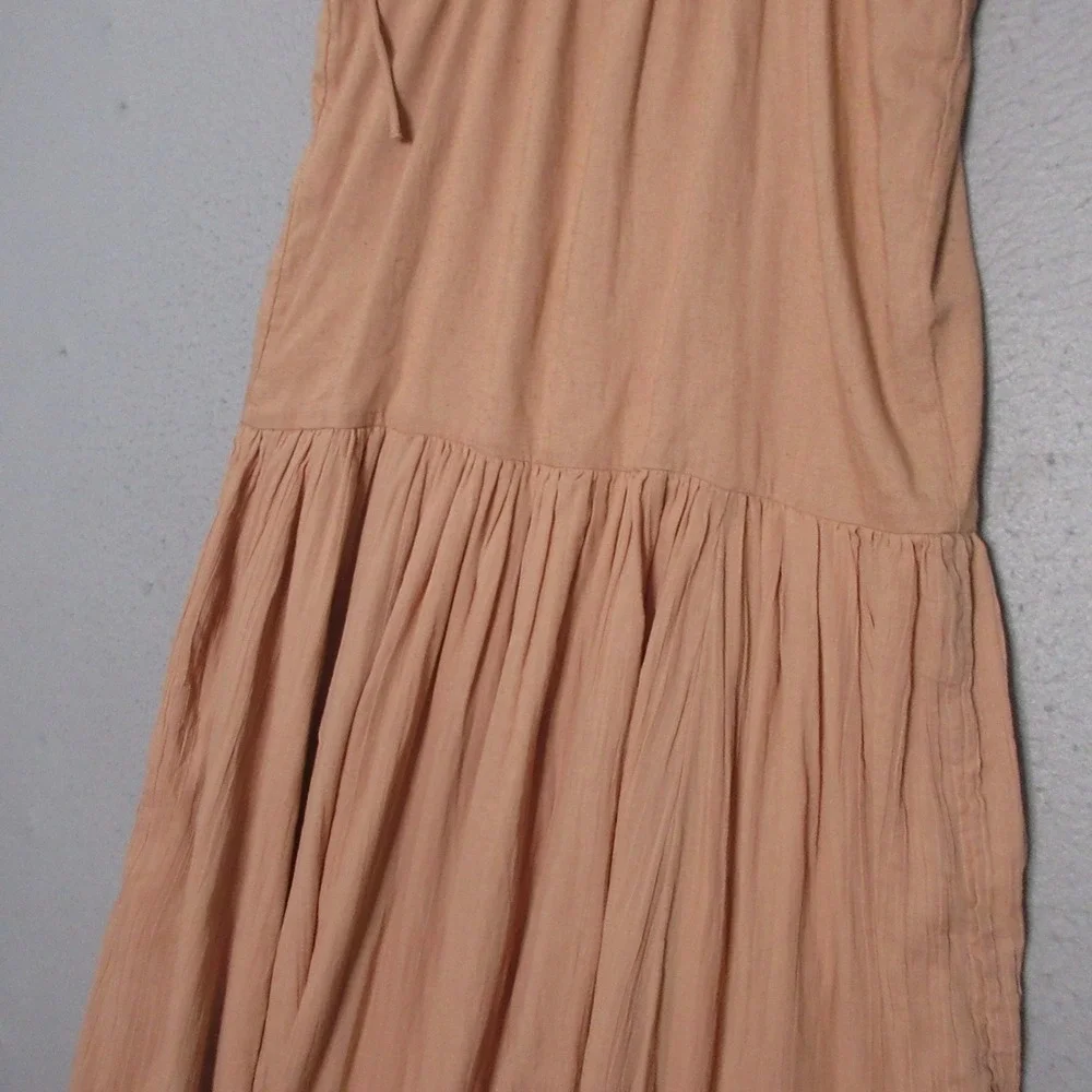 Free People Gemma Maxi Linen Blend Boho Gauze Oversized Flowy European Vacation